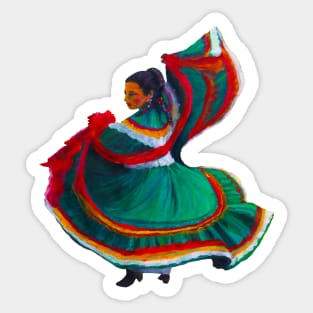 Baile Folklorico Vestido Verde Sticker